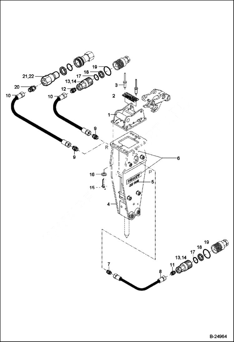 Схема запчастей Bobcat 442 - HYDRAULIC HAMMER With Hydraulic Installation ACCESSORIES & OPTIONS