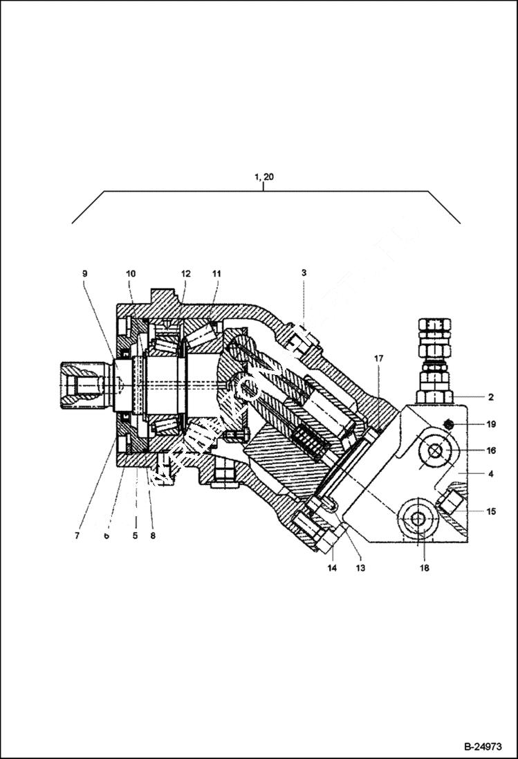 Схема запчастей Bobcat 442 - HYDRAULIC MOTOR Rotary Drive ACCESSORIES & OPTIONS