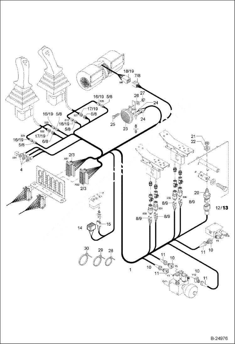 Схема запчастей Bobcat 442 - ELECTRIC INSTALLATION Floor Frame 5289 11379 & Below ELECTRICAL SYSTEM