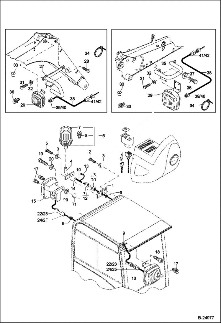 Схема запчастей Bobcat 442 - ELECTRIC INSTALLATION Working Light ELECTRICAL SYSTEM