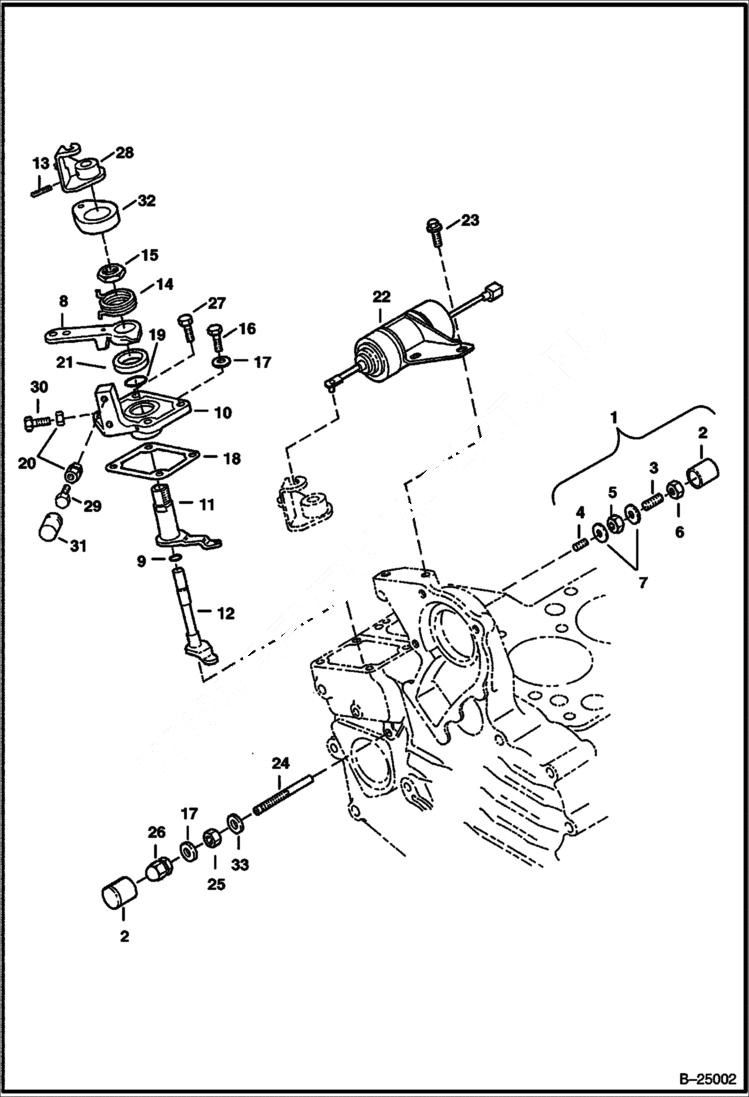 Схема запчастей Bobcat 323 - SPEED CONTROL & STOP LEVER (Kubota D722-E2B-BC-5) (S/N 562411001 & Abv) (Kubota D722-E2B-BC-1) (S/N 224511001 & Abv) POWER UNIT