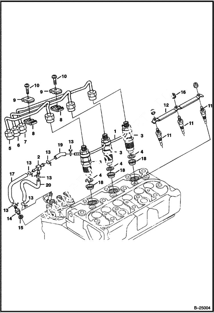 Схема запчастей Bobcat Mini Tracks Loaders - INJECTOR NOZZLES POWER UNIT