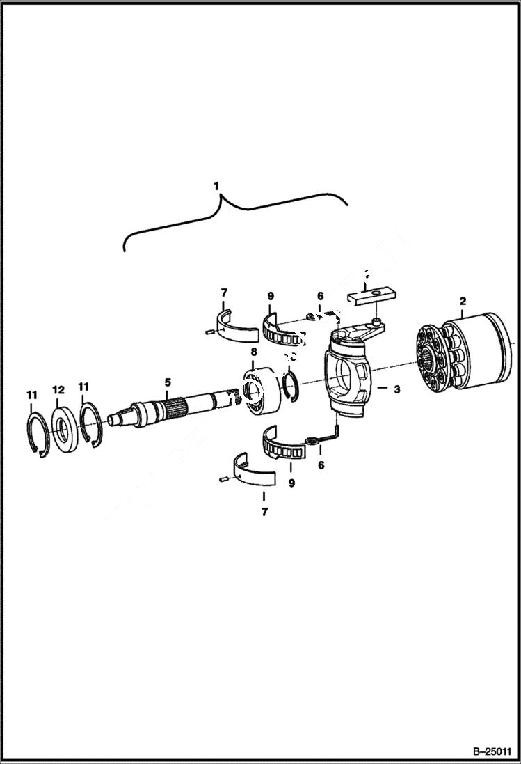 Схема запчастей Bobcat T-Series - HYDROSTATIC PUMP (Rotary Group) (LH) HYDROSTATIC SYSTEM