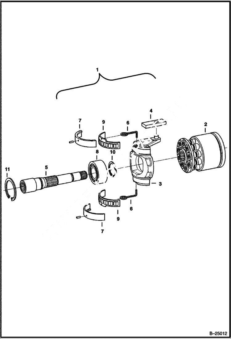 Схема запчастей Bobcat T-Series - HYDROSTATIC PUMP (Rotary Group) (RH) HYDROSTATIC SYSTEM