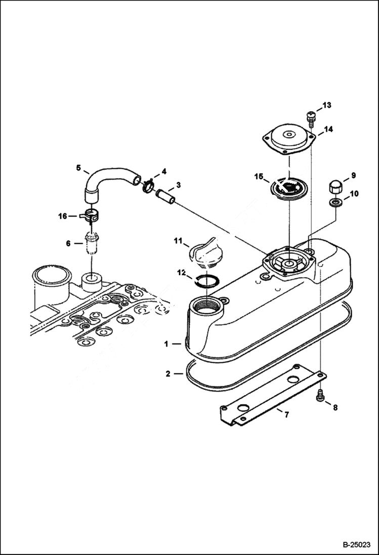 Схема запчастей Bobcat S-Series - ROCKER ARM COVER POWER UNIT