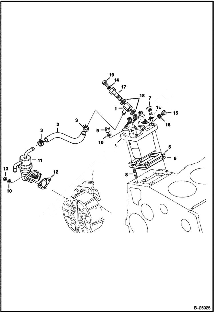 Схема запчастей Bobcat S-Series - INJECTION PUMP & FUEL PUMP POWER UNIT