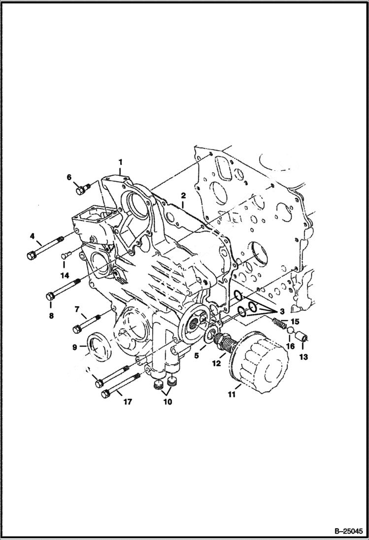 Схема запчастей Bobcat Mini Tracks Loaders - GEARCASE (Kubota D722-E2B-BC-3) (Tier II Replacement) REPLACEMENT ENGINE