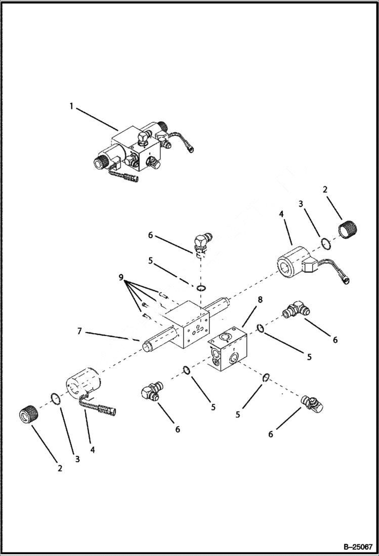 Схема запчастей Bobcat B300 - HYDRAULIC CIRCUITRY Valve HYDRAULIC SYSTEM