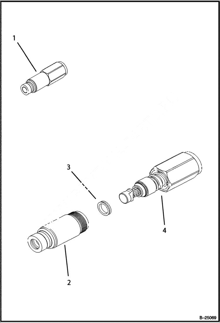 Схема запчастей Bobcat B300 - COUPLER - MALE Loading Arms HYDRAULIC SYSTEM