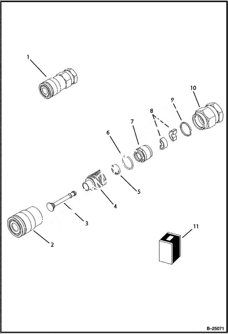 Схема запчастей Bobcat BL370 - COUPLER - FEMALE (Loading Arms) HYDRAULIC SYSTEM