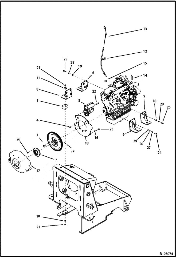 Схема запчастей Bobcat BL370 - ENGINE (Tier II) (S/N 5732 11001 & Above) POWER UNIT