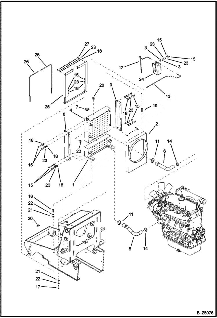 Схема запчастей Bobcat BL370 - COOLER ASSY (Tier II) (S/N 5732 11001 & Above) POWER UNIT