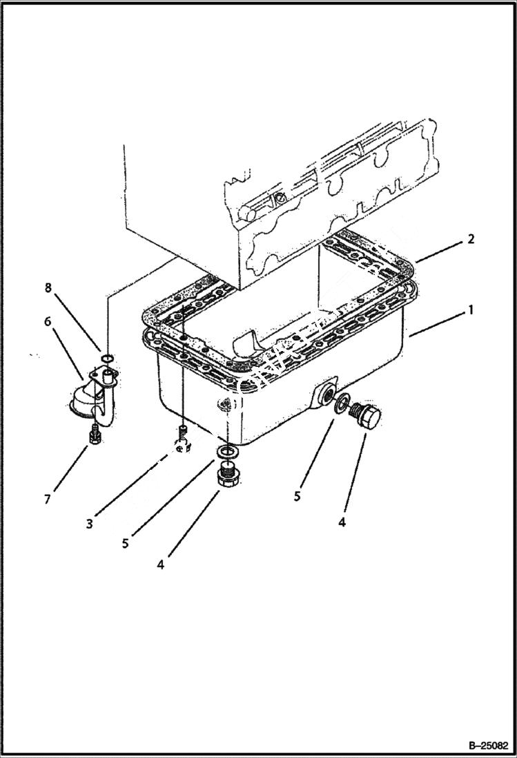 Схема запчастей Bobcat B300 - OIL PAN Tier II 5731 11001 & Above POWER UNIT