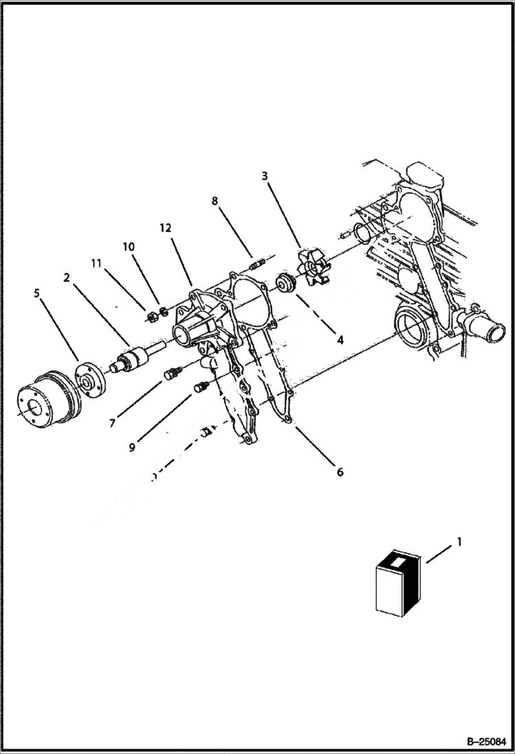 Схема запчастей Bobcat BL370 - WATER PUMP (Tier II) (S/N 5732 11001 & Above) POWER UNIT