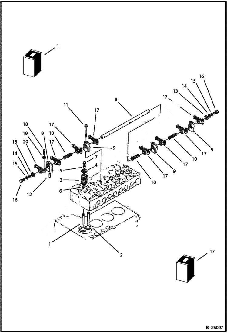 Схема запчастей Bobcat BL370 - VALVE ROCKER ARM (Tier II) (S/N 5732 11001 & Above) POWER UNIT