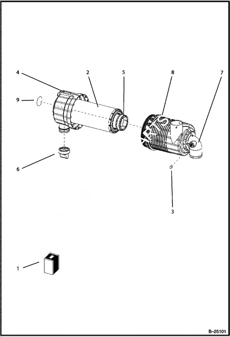 Схема запчастей Bobcat BL370 - AIR FILTER (Tier II) (S/N 5732 11001 & Above) POWER UNIT