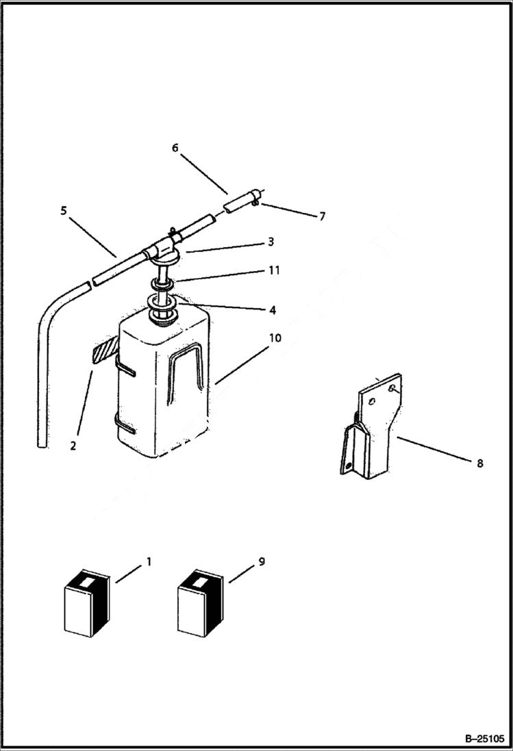 Схема запчастей Bobcat B300 - RESERVE TANK Tier II 5731 11001 & Above POWER UNIT