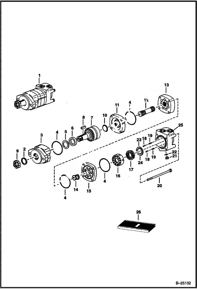 Схема запчастей Bobcat BORING ATTACHMENT - BORING ATTACHMENT (Motor) Loader