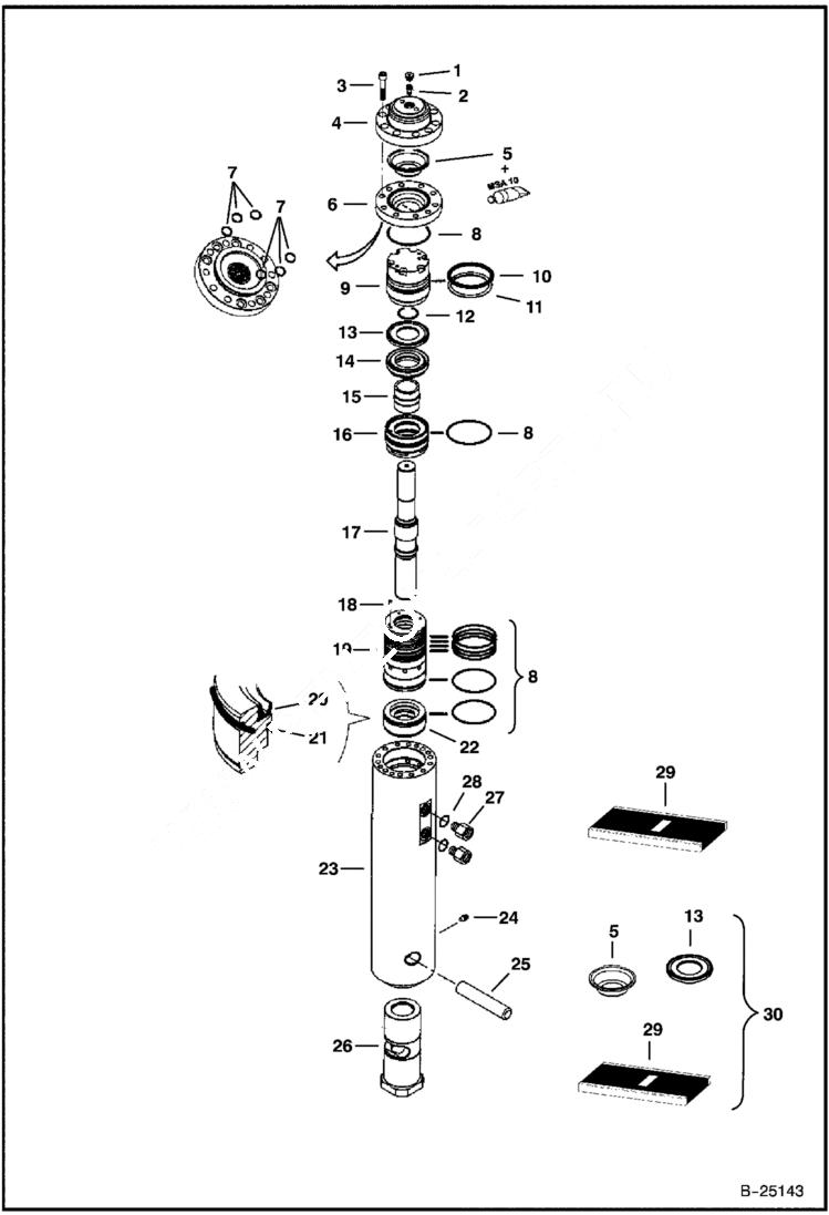 Схема запчастей Bobcat BREAKERS - BREAKER - EUROPE ONLY (Internal Parts) (HB580) Экскаваторы