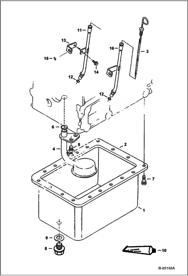 Схема запчастей Bobcat Mini Tracks Loaders - OIL PAN (Kubota D722-E2B-BC-3) (Tier II Replacement) REPLACEMENT ENGINE