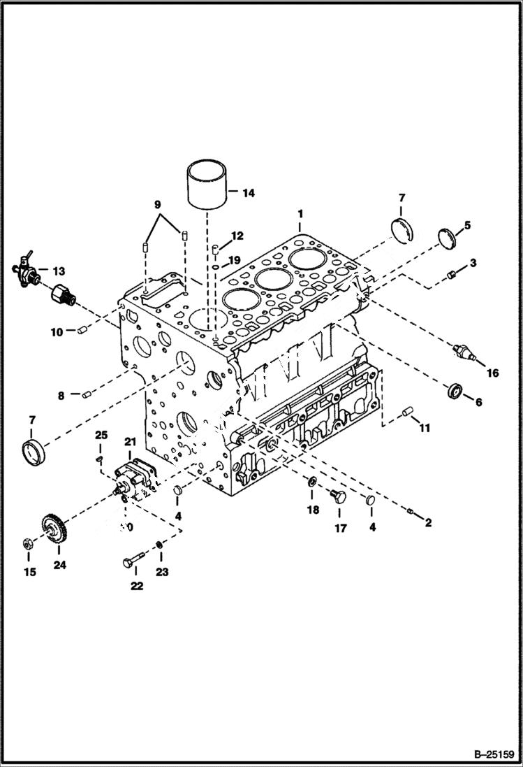 Схема запчастей Bobcat 331 - CRANKCASE POWER UNIT