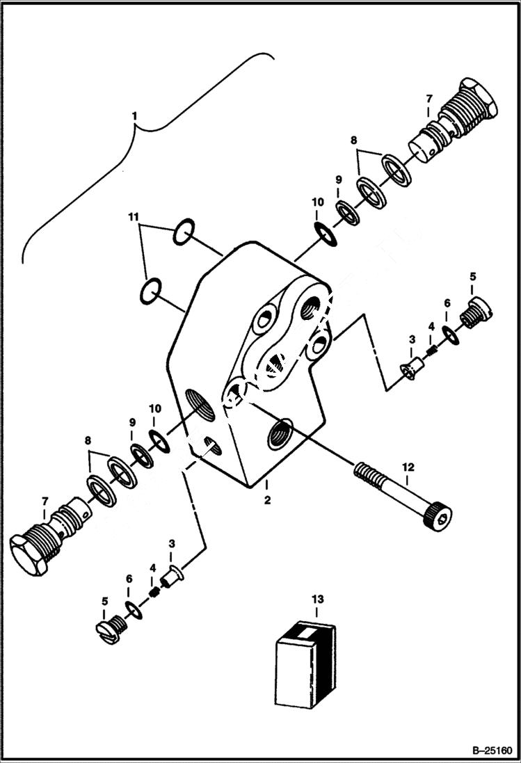 Схема запчастей Bobcat 320 - BRAKE VALVE HYDRAULIC SYSTEM