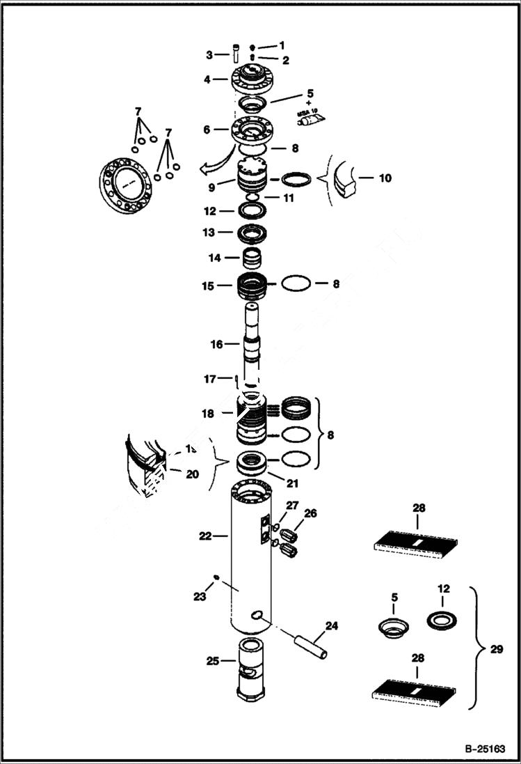 Схема запчастей Bobcat BREAKERS - BREAKER (Internal Parts) (HB680) (Use on 322 ,323, 325, 328, 425) Экскаваторы