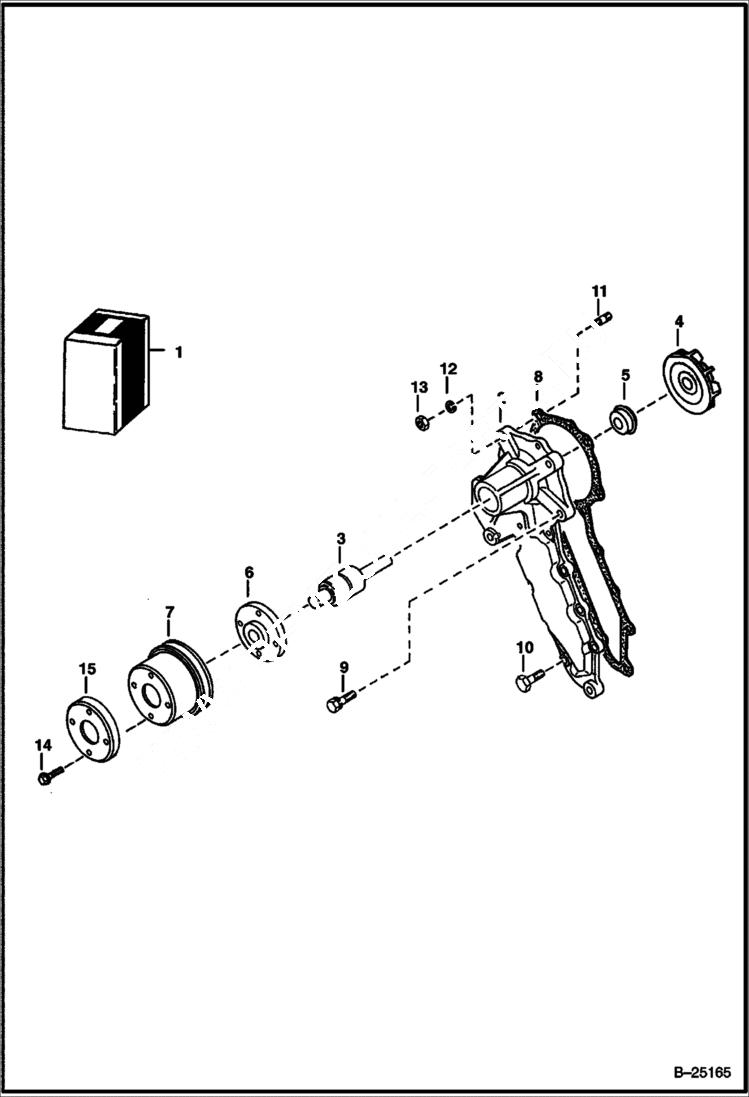 Схема запчастей Bobcat 325 - WATER PUMP POWER UNIT