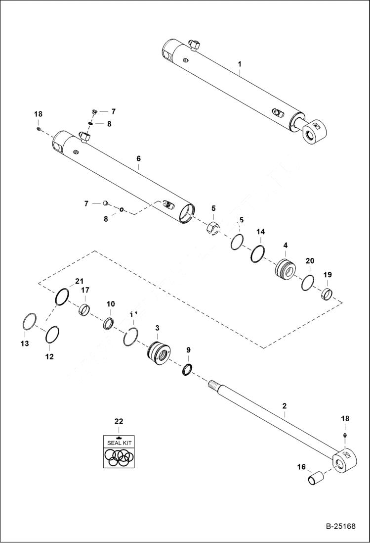 Схема запчастей Bobcat 331 - ARM CYLINDER HYDRAULIC SYSTEM