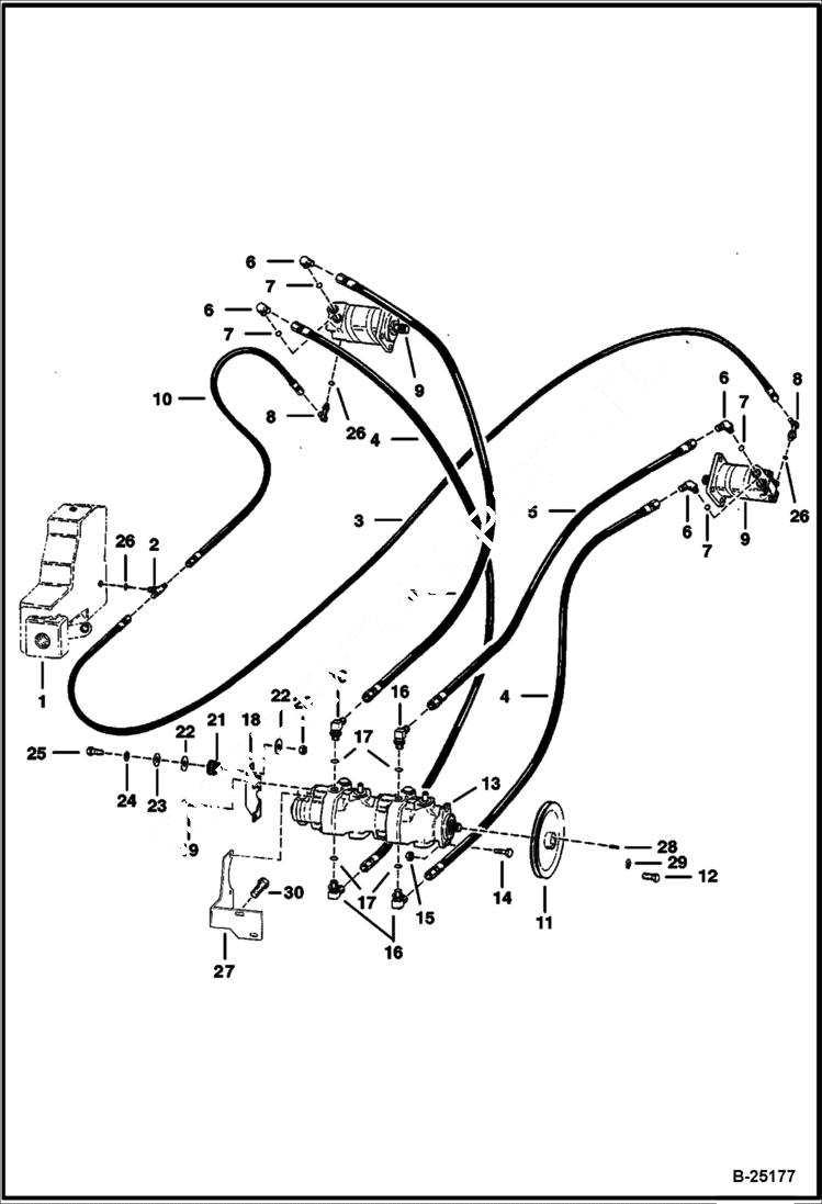 Схема запчастей Bobcat 400s - HYDROSTATIC CIRCUITRY HYDROSTATIC SYSTEM