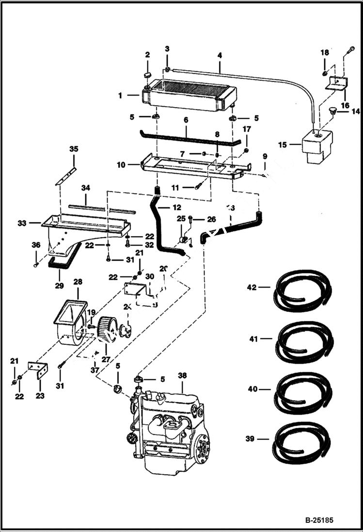 Схема запчастей Bobcat 400s - ENGINE & ATTACHING PARTS (Cooling Group) (5150 11001 & Above, 5151 11001 & Above) POWER UNIT