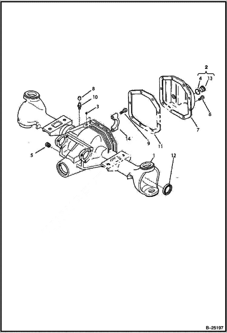 Схема запчастей Bobcat B250 - FRONT AXLE B200/B250 AXLES & WHEELS