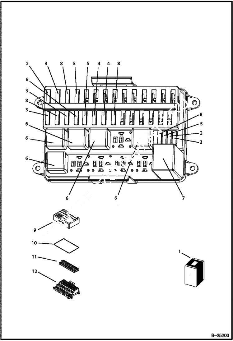 Схема запчастей Bobcat BL275 - FUSE BOX ELECTRICAL SYSTEM