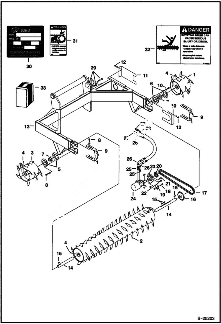 Схема запчастей Bobcat SILAGE DEFACER - SILAGE DEFACER (S/N 0275 00101 & Above) Телескопические мини-погрузчики