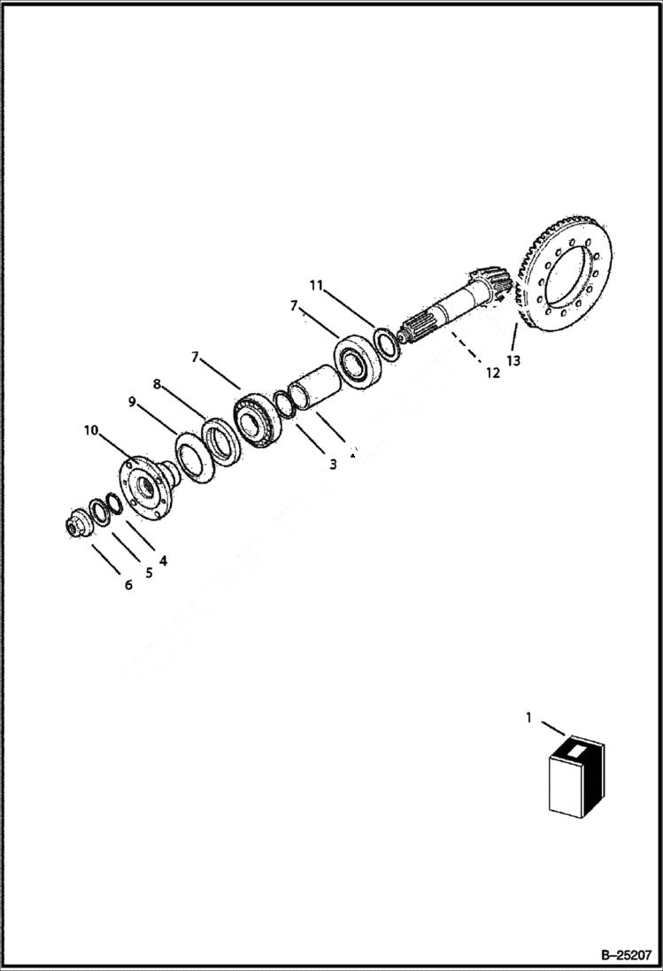 Схема запчастей Bobcat B250 - FRONT/REAR AXLE AXLES