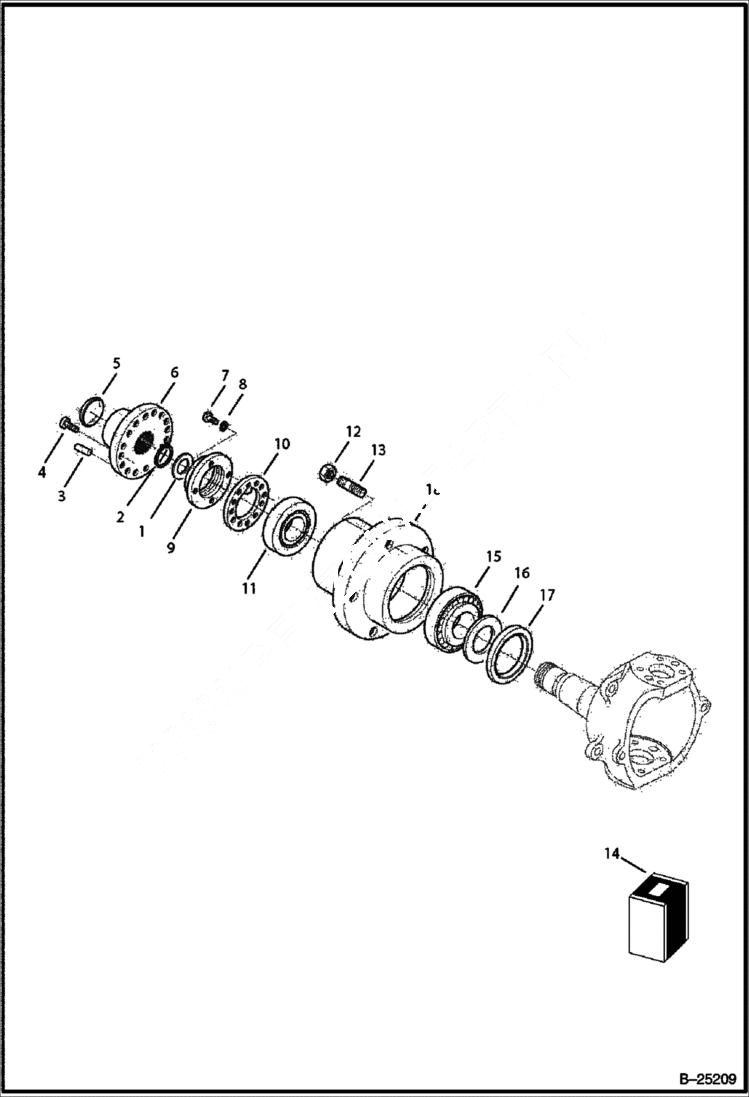 Схема запчастей Bobcat B250 - FRONT/REAR AXLE AXLES