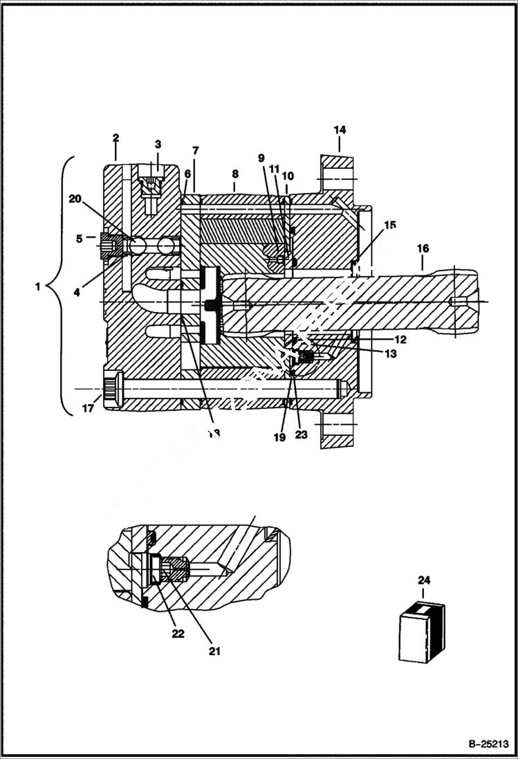 Схема запчастей Bobcat ANGLE BROOM - ANGLE BROOM (Hydraulic Motor) (68 2310, A5CD & 2313) Loader