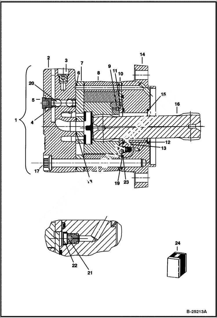 Схема запчастей Bobcat ANGLE BROOM - ANGLE BROOM (Hydraulic Motor) (68 2310, A5CD & 231311101 - 14992) Loader