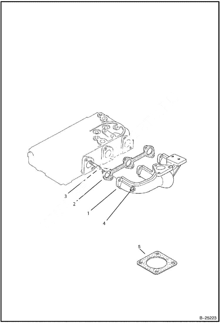 Схема запчастей Bobcat B250 - EXHAUST MANIFOLD Tier II 5729 11001 & Abv POWER UNIT