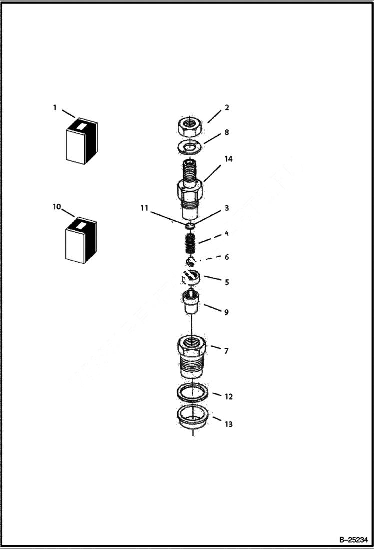 Схема запчастей Bobcat B250 - NOZZLE HOLDER Tier II 5729 11001 & Abv POWER UNIT