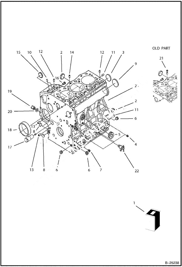 Схема запчастей Bobcat B250 - CRANKCASE Tier II 5729 11001 & Abv POWER UNIT