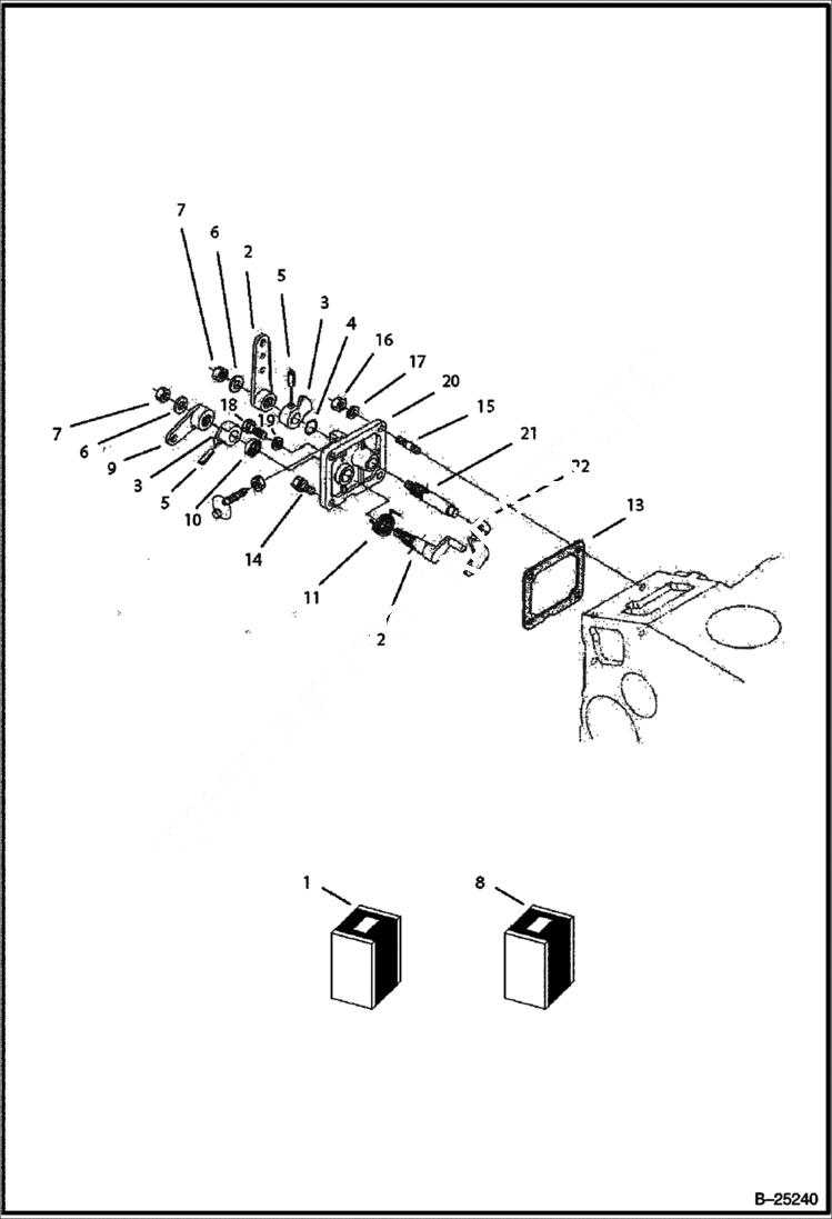 Схема запчастей Bobcat B250 - SPEED CONTROL PLATE Tier II 5729 11001 & Abv POWER UNIT