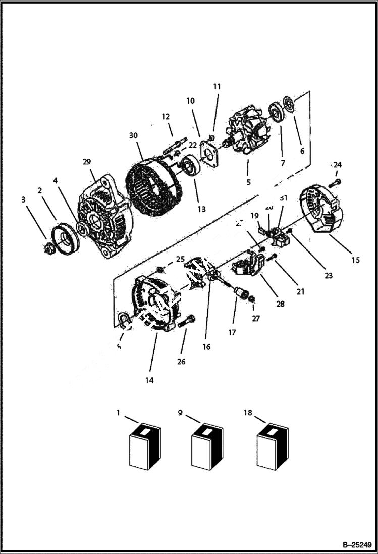 Схема запчастей Bobcat BL275 - ALTERNATOR ELECTRICAL SYSTEM