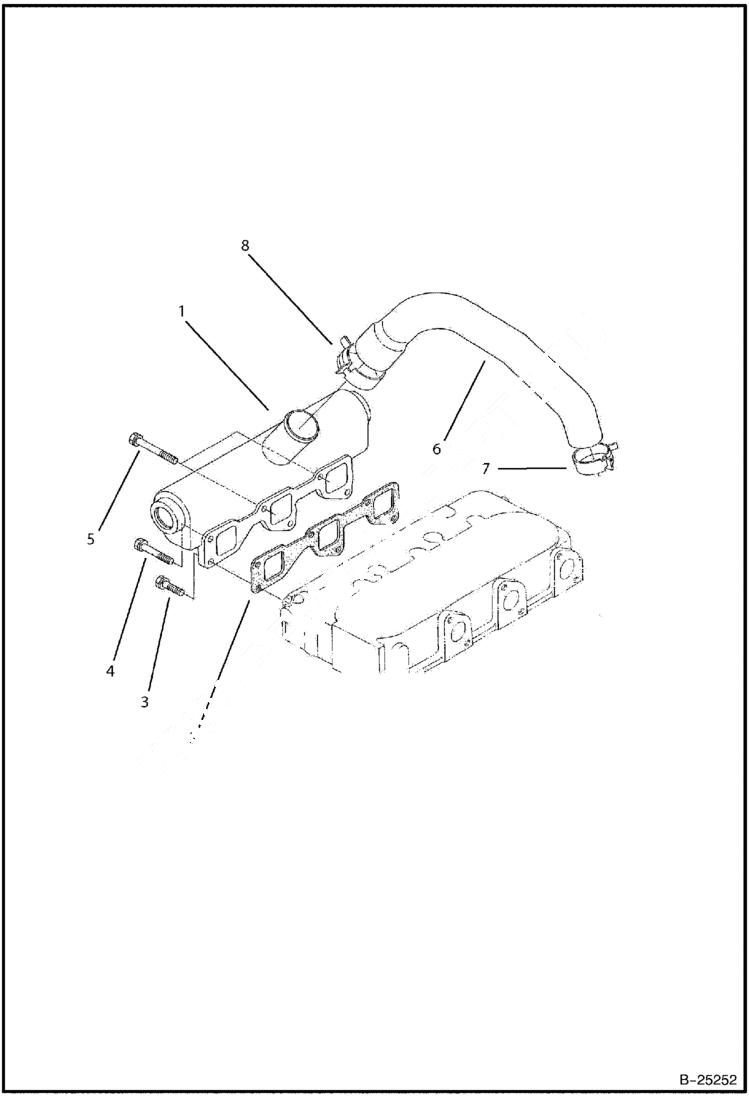 Схема запчастей Bobcat B250 - INLET MANIFOLD Tier II 5729 11001 & Abv POWER UNIT