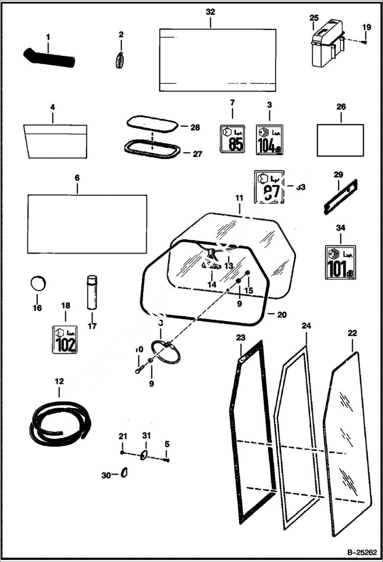 Схема запчастей Bobcat S-Series - EUROPEAN ACCESSORIES (Sound Option) ACCESSORIES & OPTIONS