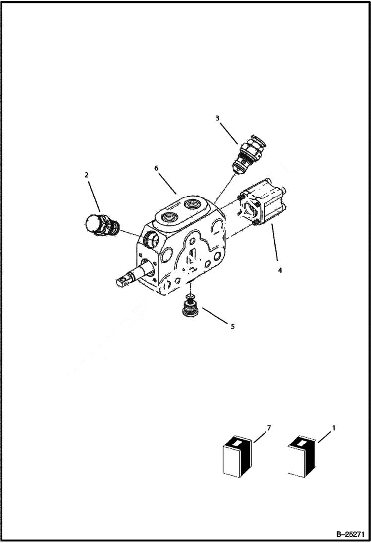 Схема запчастей Bobcat B250 - HYDRAULIC CIRCUITRY (Backhoe Control Valve) HYDRAULIC SYSTEM