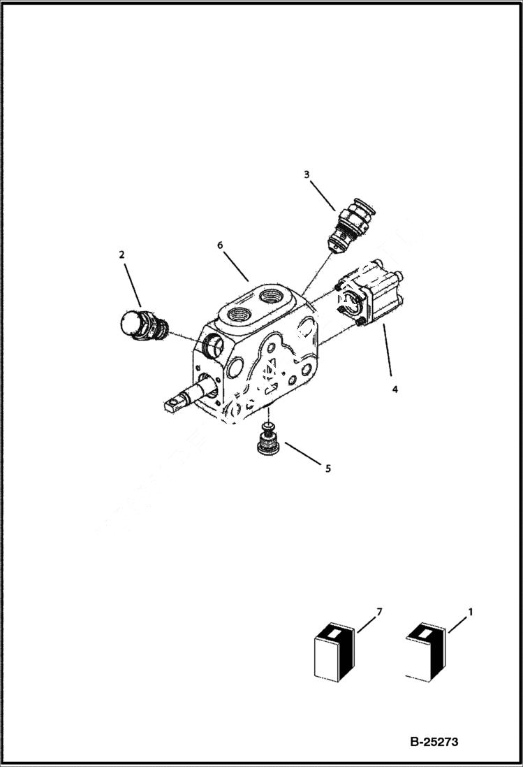 Схема запчастей Bobcat B250 - HYDRAULIC CIRCUITRY (Backhoe Contol Valve) HYDRAULIC SYSTEM