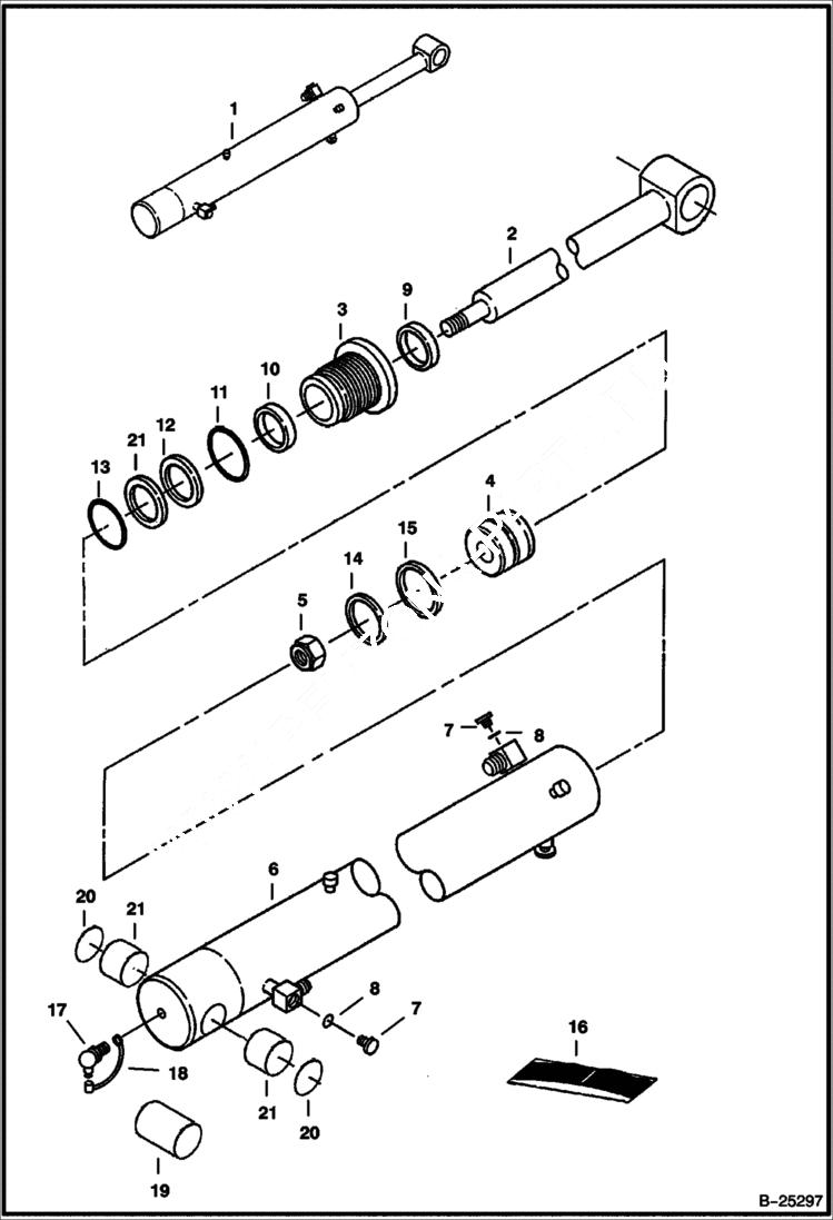 Схема запчастей Bobcat 331 - BOOM CYLINDER (S/N 232513728, 232711596, 232612760 & Below) HYDRAULIC SYSTEM