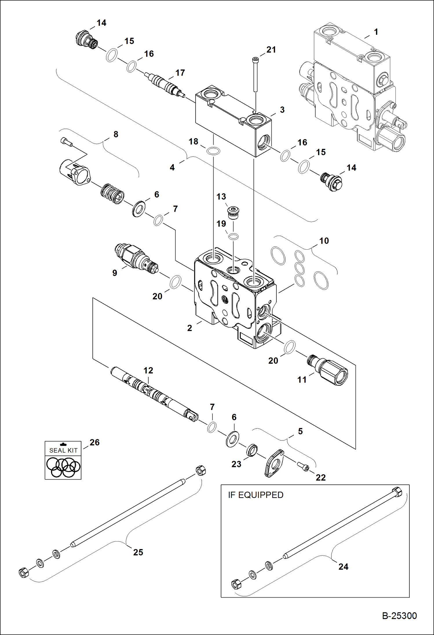 Схема запчастей Bobcat 430 - VALVE SECTION (Boom Swing) HYDRAULIC/HYDROSTATIC SYSTEM