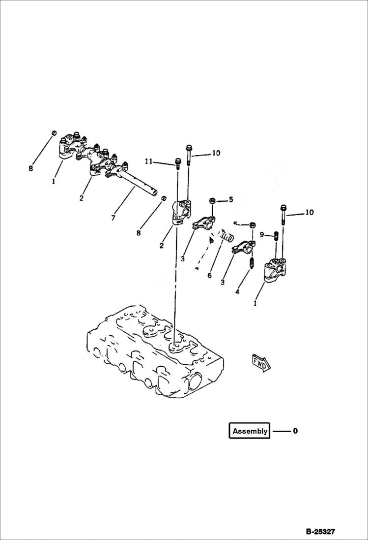 Схема запчастей Bobcat 76 - ROCKER ARM CYLINDER HEAD